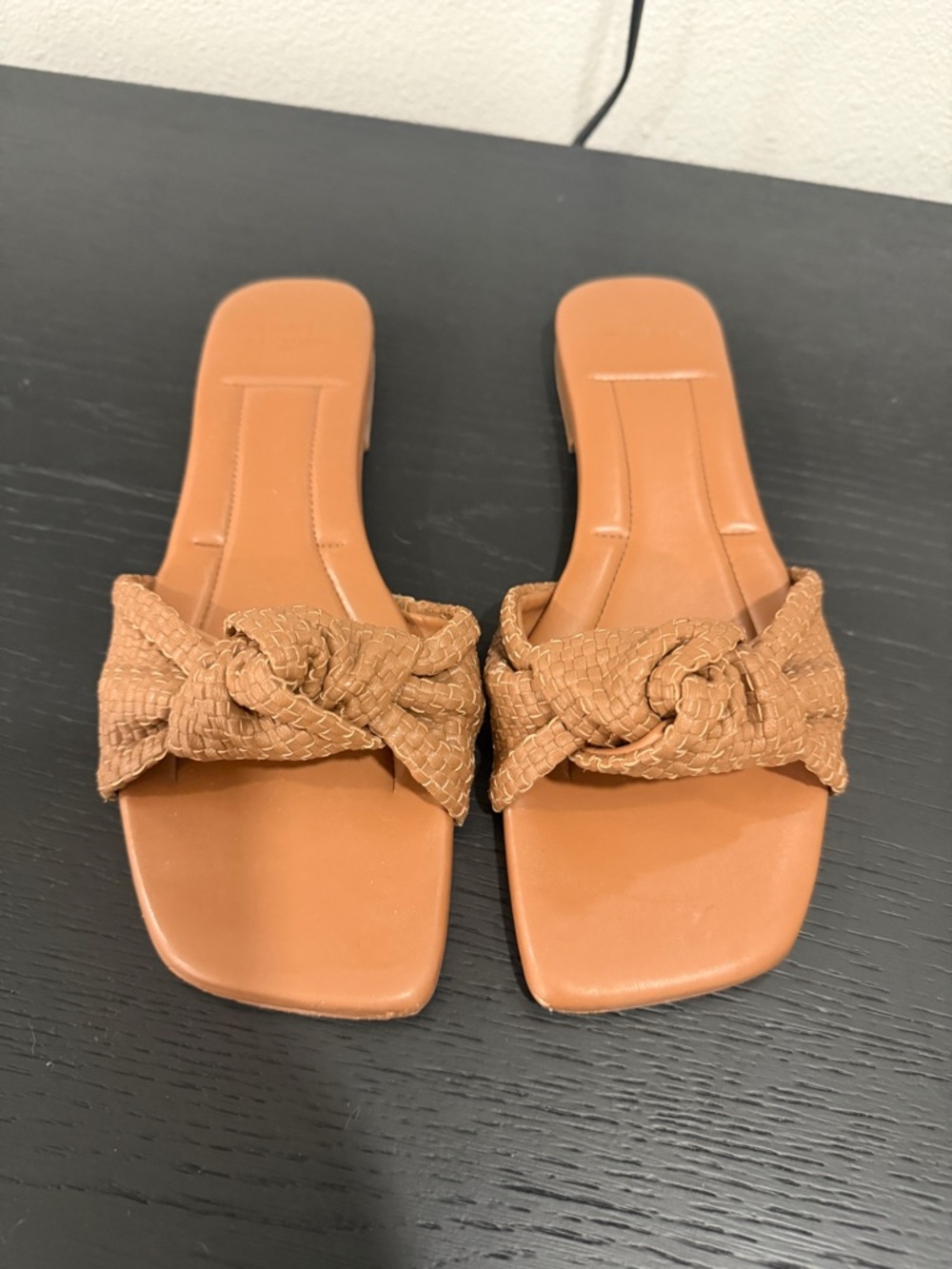 Marc Fisher Woven Knot Slide Sandals - Brown